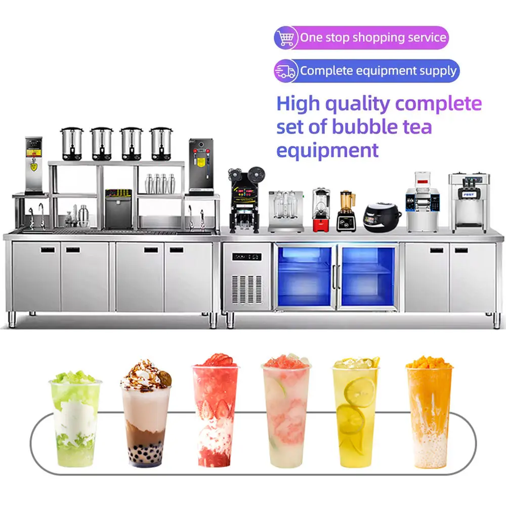 Venta Directa de Fábrica, Mostrador Personalizado para Té de Burbujas con Refrigerador, Equipo para Té con Leche, Mostrador para Té Boba