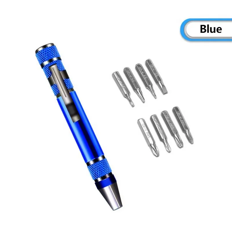 10 Stück DIY Handy Service Tool Entfernung Treiber Aluminium legierung Stift Typ Multifunktions 8-in-1 Schrauben dreher Set