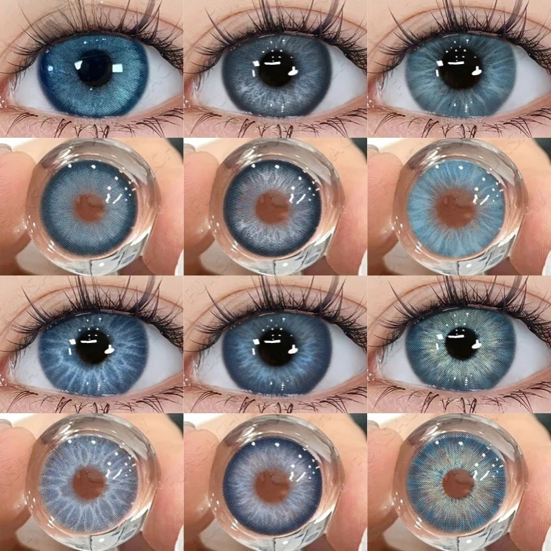 FUNSACHY 2 pièces lentilles de Contact de couleur bleue lentilles de Contact naturelles pour les yeux beaux yeux lentille cosmétique élèves lentille de couleur verte