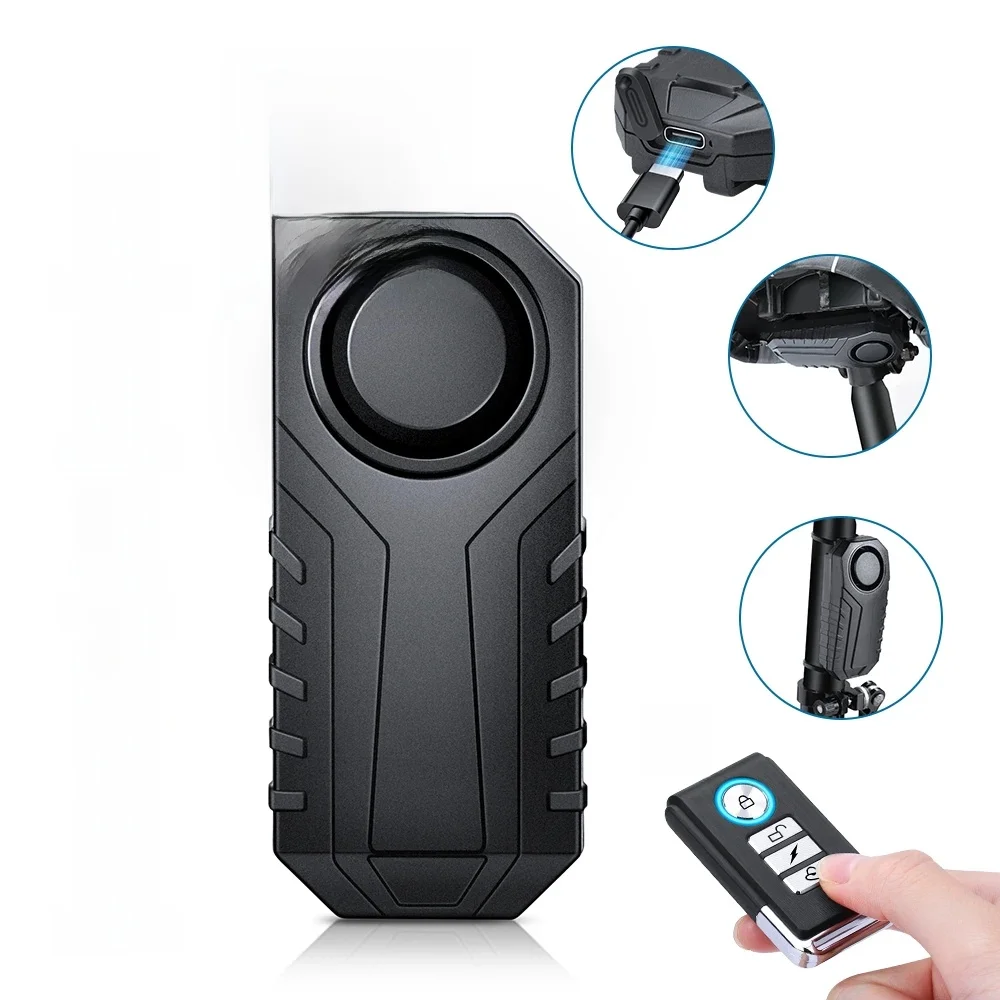 AliExpress Anchtek 113dB USB Rechargeable Bike Anti Theft Alarm Waterproof Motorcycle Bicycle Vibration Alarm Warning System Moto Car Alarm
