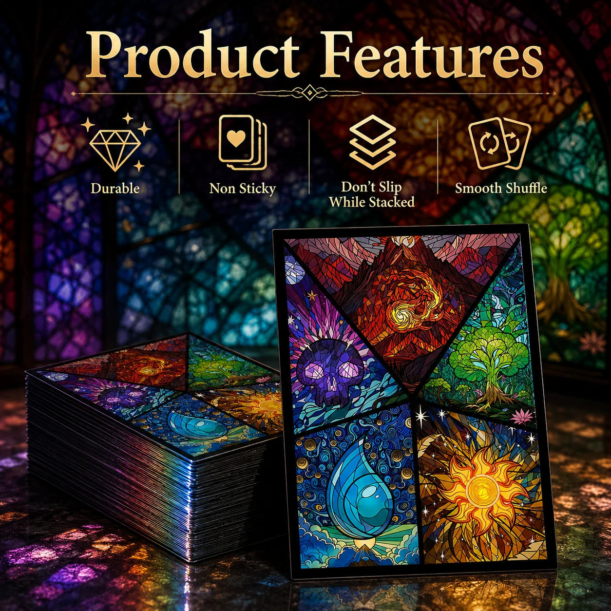 66x91mm 120 Stück Holographische Standardgröße Kunst-Anime-Kartenhüllen für MTG/PTCG/TCG-Spiele, Top-Loading-Brettspiel-Kartenschutz