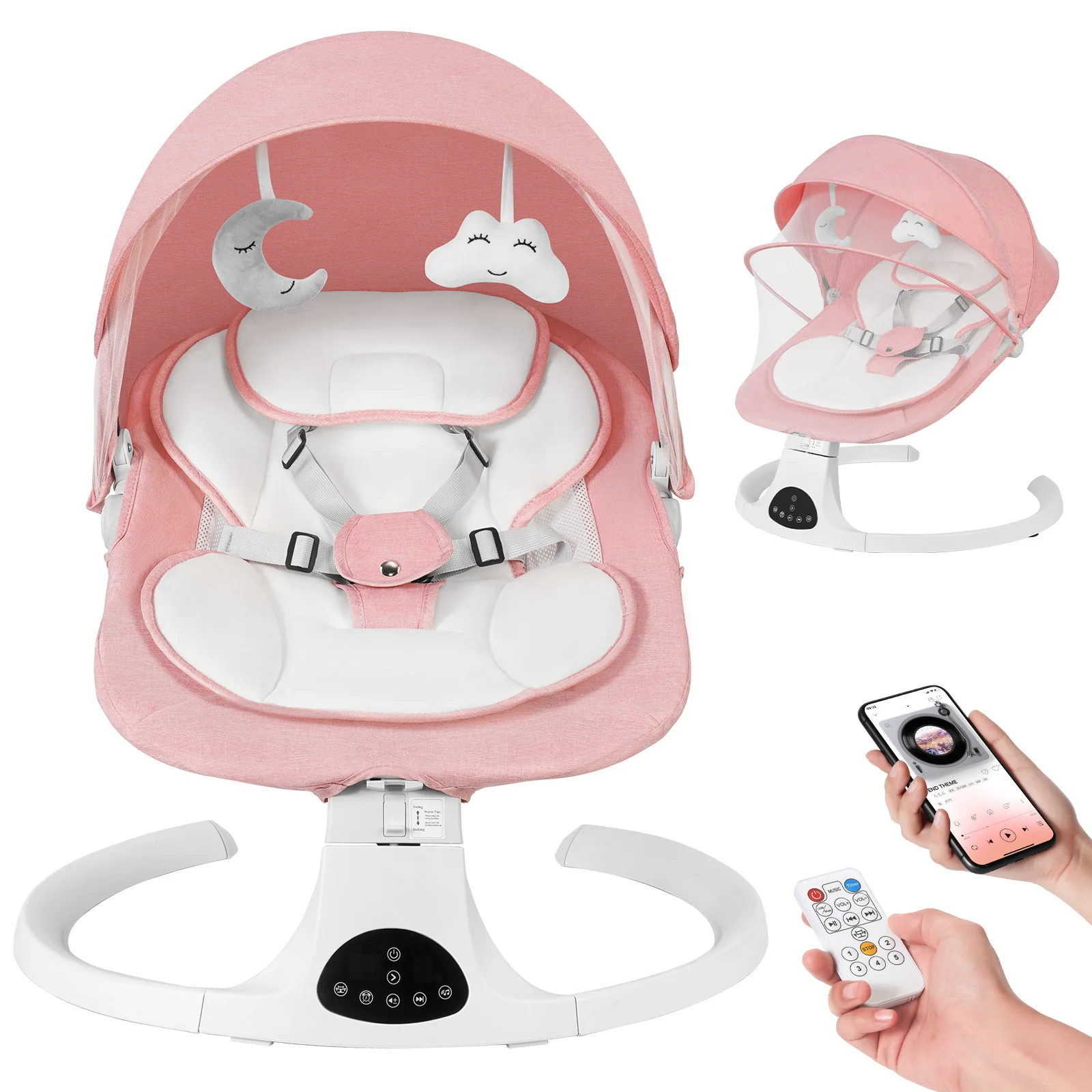 

Kmaier Foldable Portable Baby Bassinet Bedside Crib, Breathable Mesh Newborn Sleeper with Storage Basket for Infant Travel