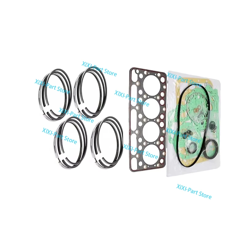 For Kubota V1502 Piston Ring 76*2.5HK+2+5 Full Gasket Kit Set Engine Head Gasket Overhaul Rebuild Kit 76*2.5HK+2+5