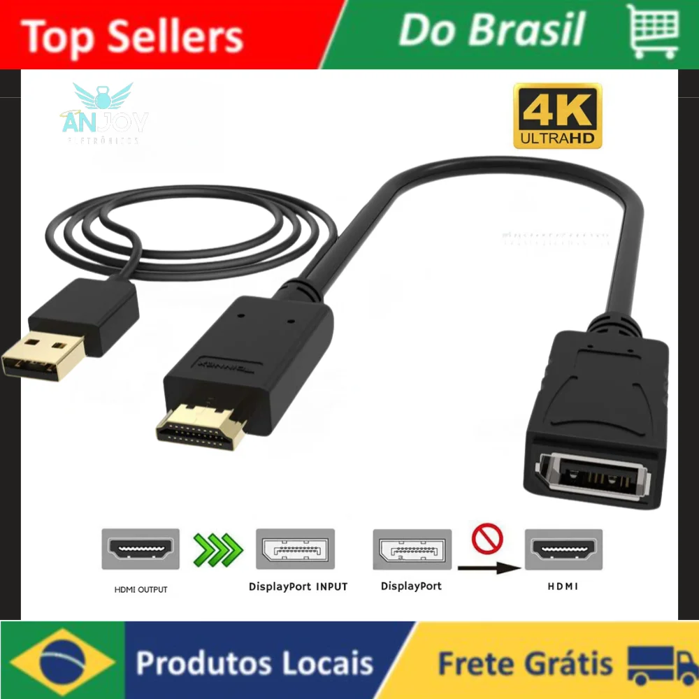 Adaptador Conversor Hdmi Para Displayport 4k ADT-075