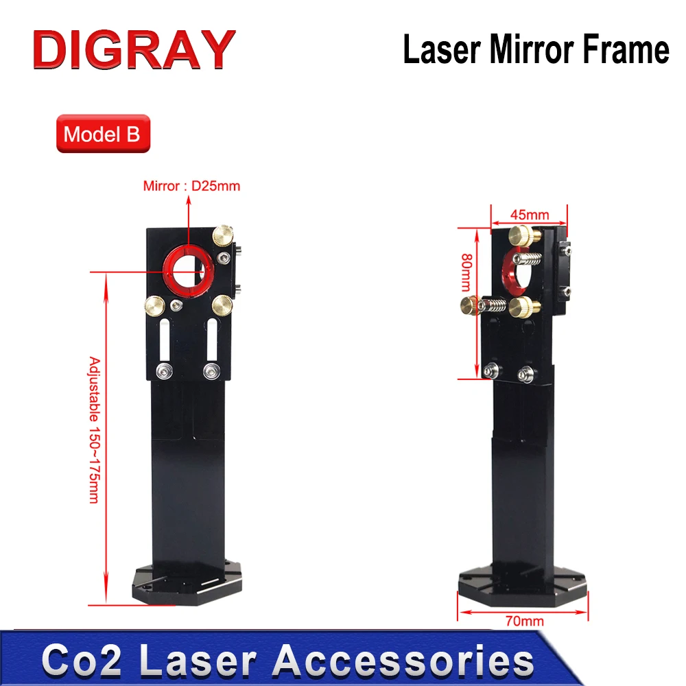 DIGRAY Co2 Laser Head First Mirror Mount Dia.25mm Reflective Mirror Integrative Mount for Laser Engraving and Cutting Machine