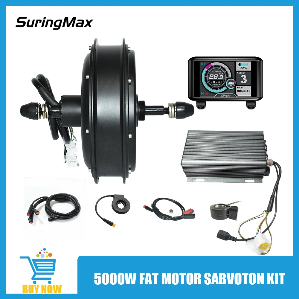 

5000W Hub Motor Kit 50H Fat Tire 170mm 190mm E Bicycle 72V 100A Sabvoton Controller Electric Motorcycle Ebike Conversion Parts