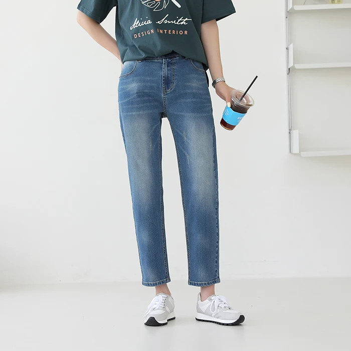 Sing Banding elastic slim exhaust denim pants S~ 2XL fast delivery