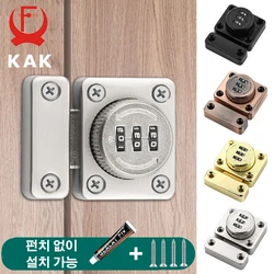 KAK 3 Digit Security Cabinet Password Locks Non-Punch Keyless Door Lock Latch Combination Code Child Safety Lock Anti-theft