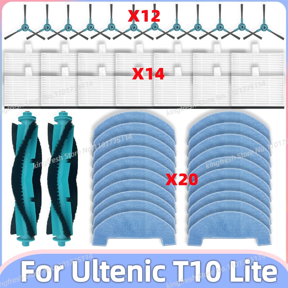 ( Ultenic T10 Lite ) Robot Süpürge Parçaları Ana Rulo Yan Fırça Hepa Filtre Paspas Bezi Aksesuarları