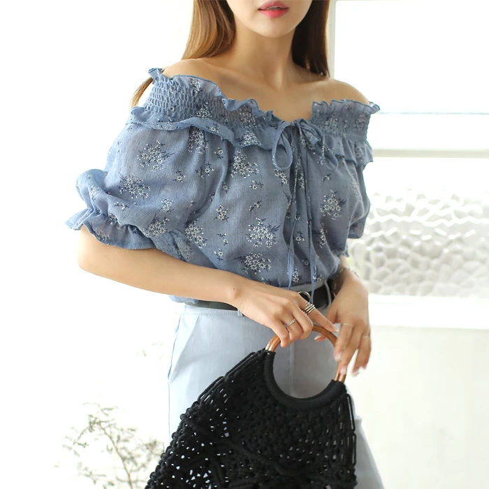 S,M Fast Shipping For The Flash Banding flower Off Shoulder Blouses