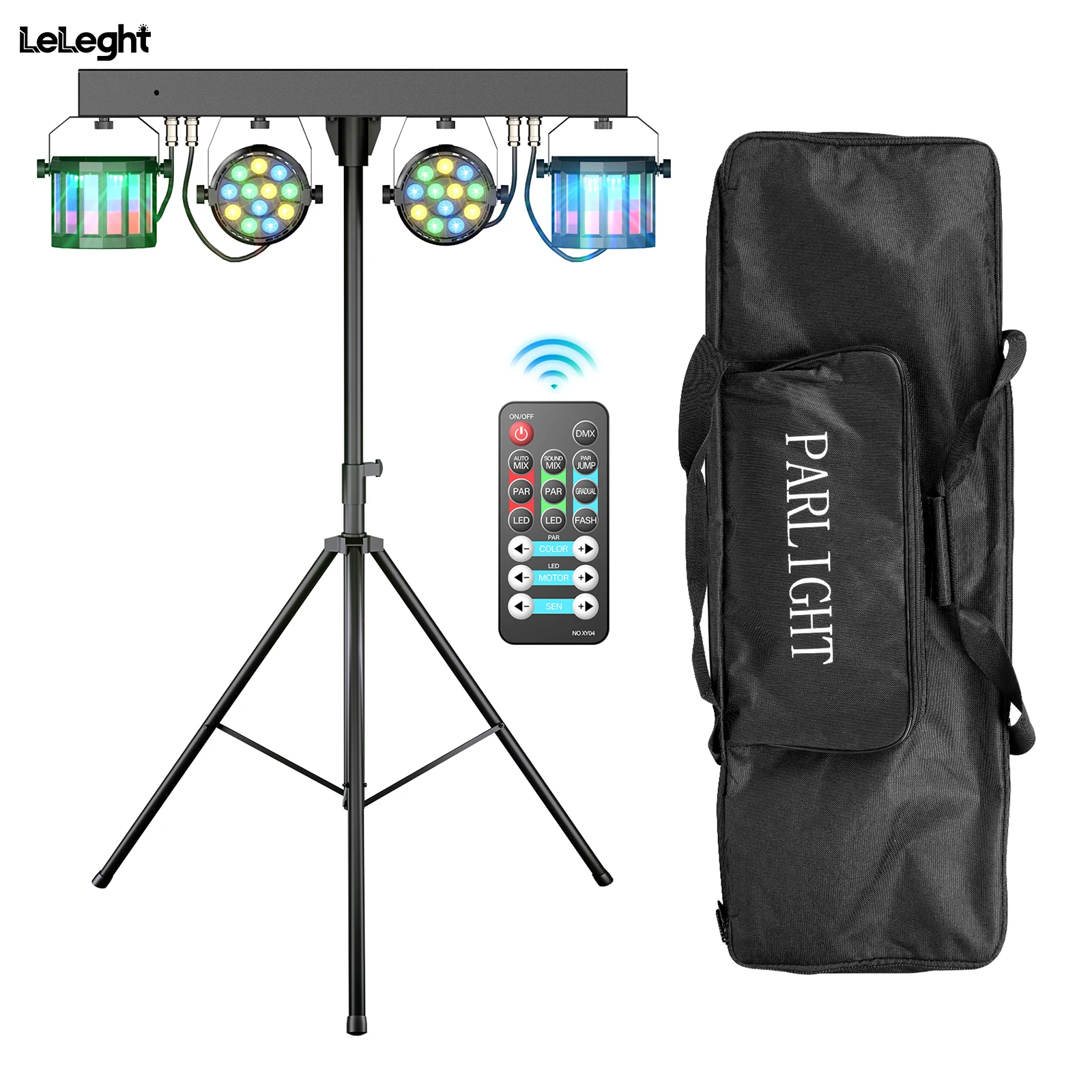 LeLeght 60W Combination Bracket Lights 3/6/15CH Suitable for Churches Concerts Weddings Birthday Parties KTV With Carry Bag