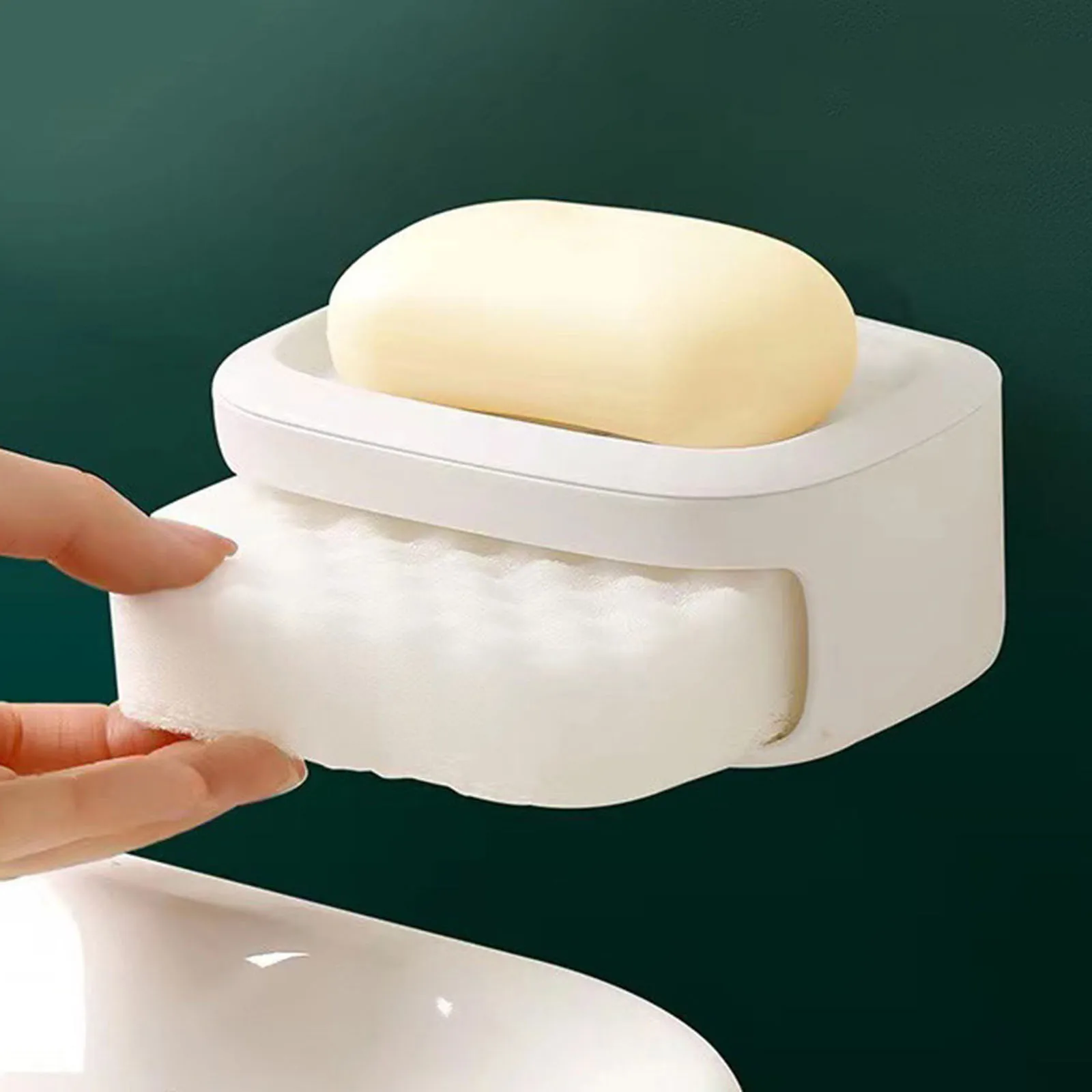 Self Draining Soap Dish Dual Use Soap Saver for Kitchen Bathroom Countertop Holder Tray Organizer Rustproof Storage