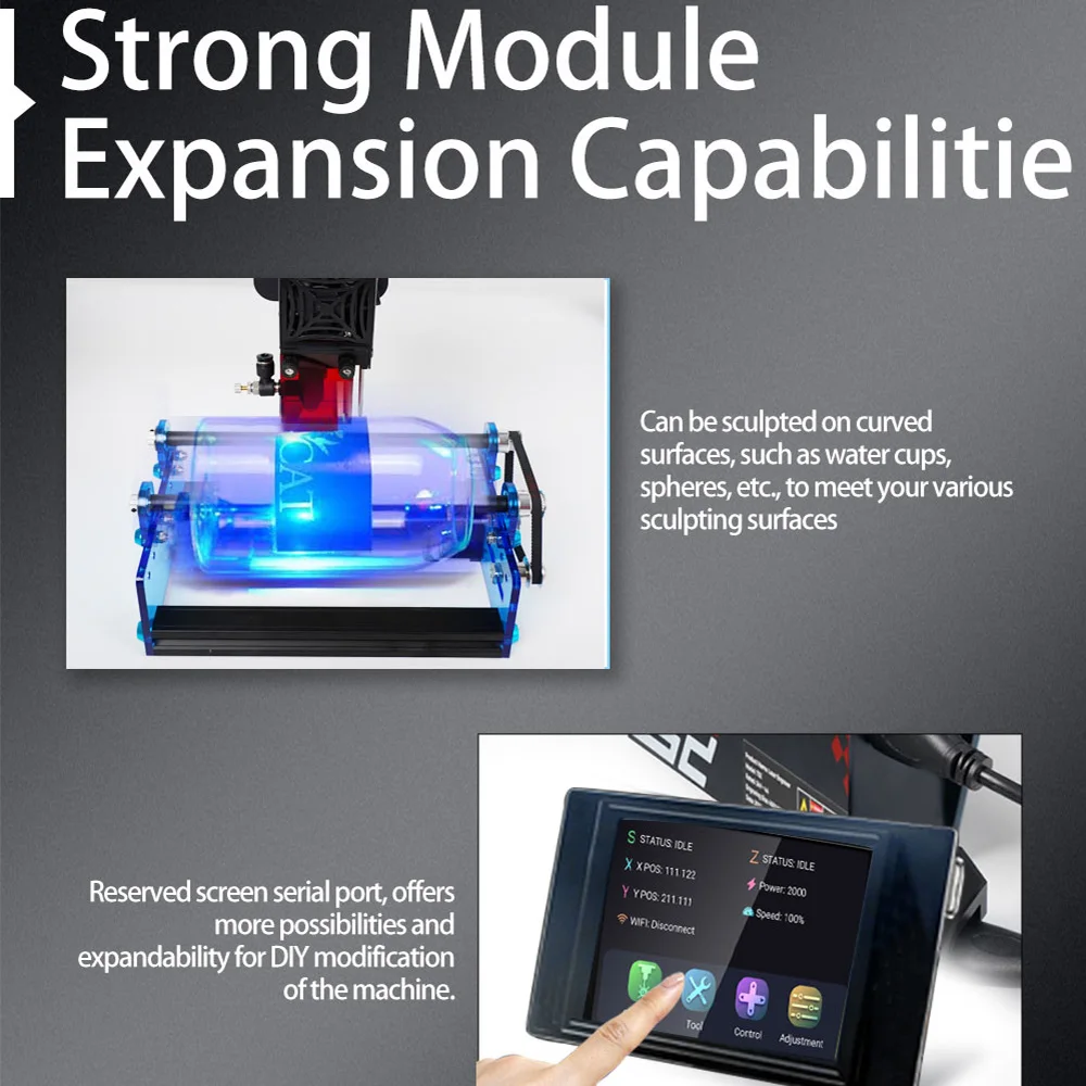 Twotrees TS2 80W Laser Engraver WiFi Offline Control Air Assit System Flame Detection CNC with Limit Switch Fit GRBL LightBurn