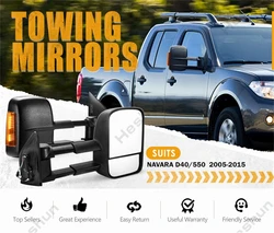 2 Pieces Towing Mirrors For Nissan D40 Navara 550 Frontier 2005 - 2015 Suzuki Extendable Manual Folding Signal Light Side Mirror
