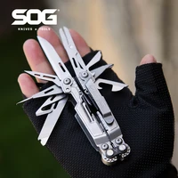 SOG PowerPint Herramienta múltiple táctica 18 en 1 con alicates y cuchillo plegables - Equipo EDC compacto para acampar al aire libre, supervivencia y senderismo