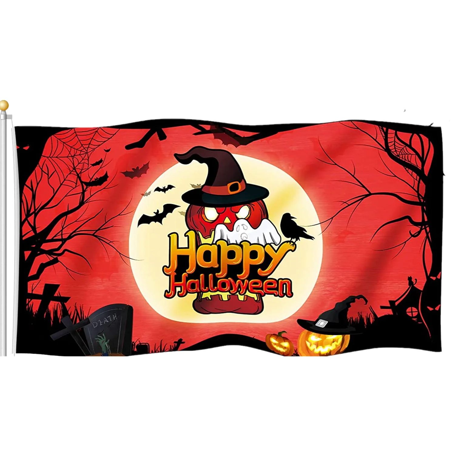 Helloween Flag 100% Polyester Double Side Printing Afghan Flag Hanging Office Activity parade Festival Home Decoration