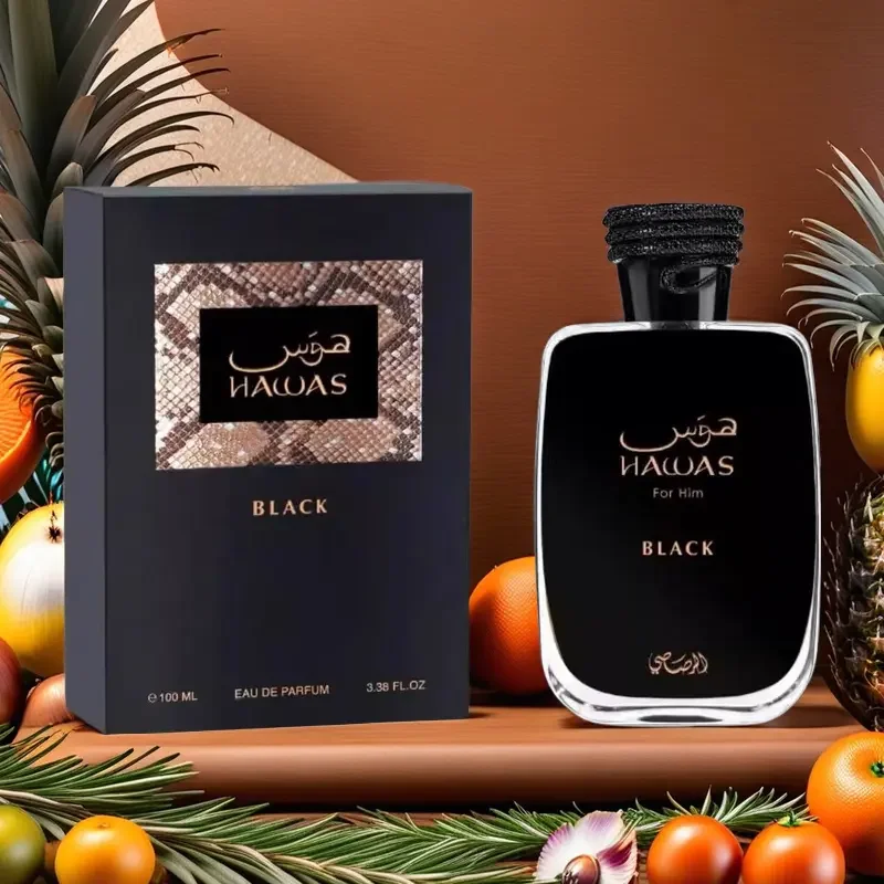 

RASASI Hawas Black Eau De Parfum for Men 3.40 oz | Long-Lasting Arabian Fragrance, Perfect Halloween & Christmas Gift