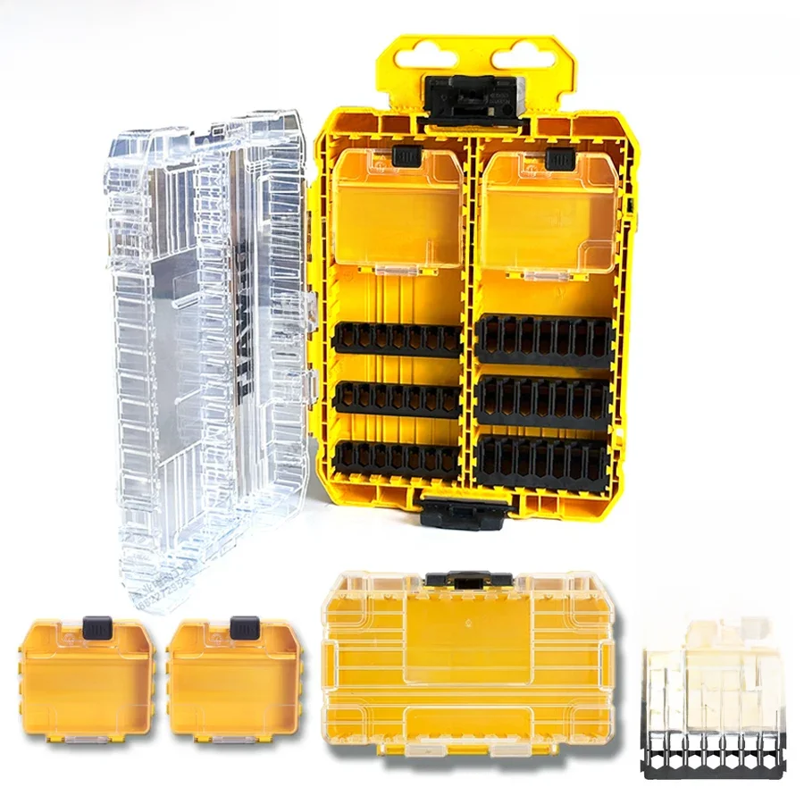 Dewalt DT70803 Organizer na małe części/pudełko do przechowywania części Wyjmowane przegródki z przezroczystą plastikową pokrywką na akcesoria — zdjęcie 2