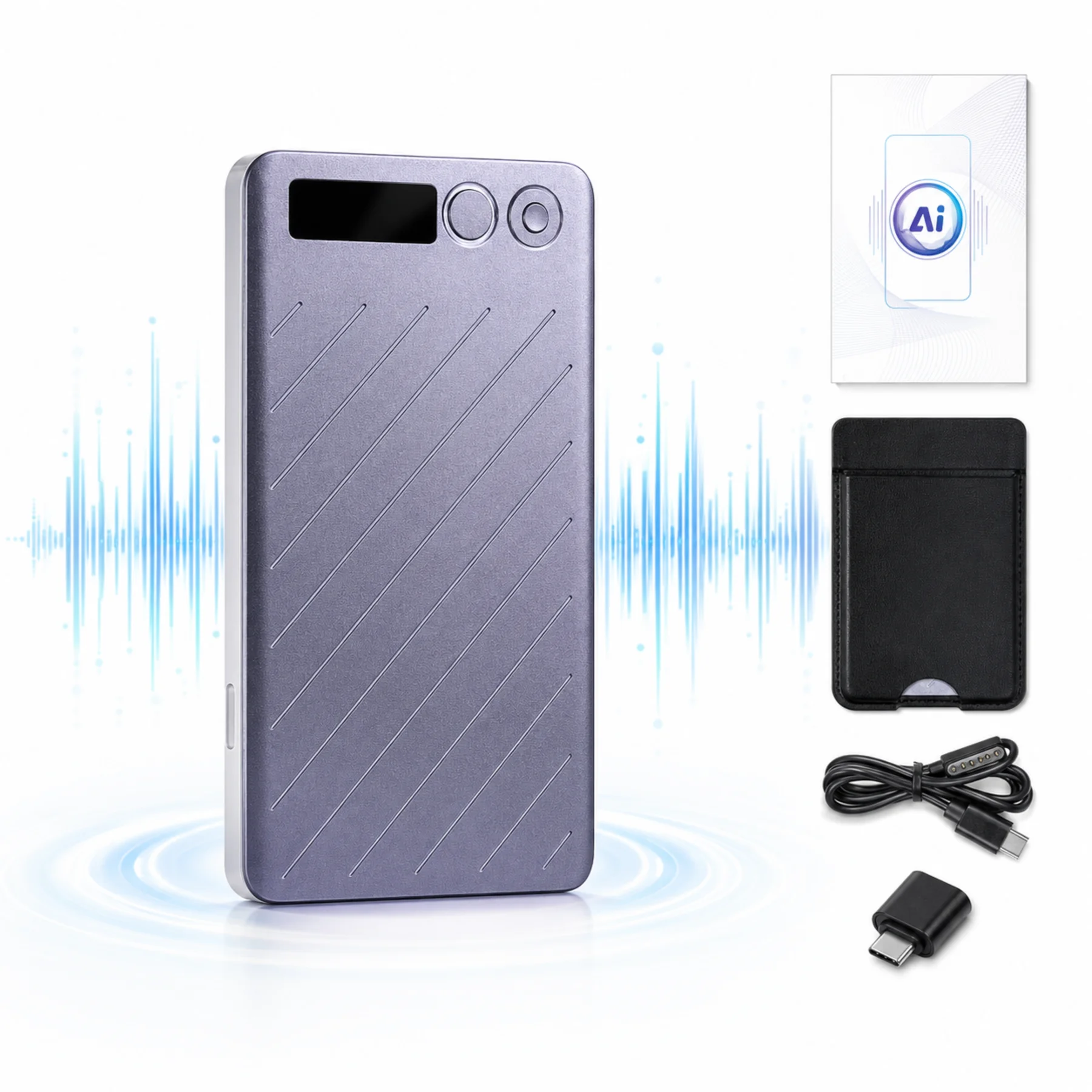 64 GB met transcriptiefunctie, slimme digitale spraakrecorder (voor vergaderingen en lezingen, spraakrecorder met meertalige ondersteuning).