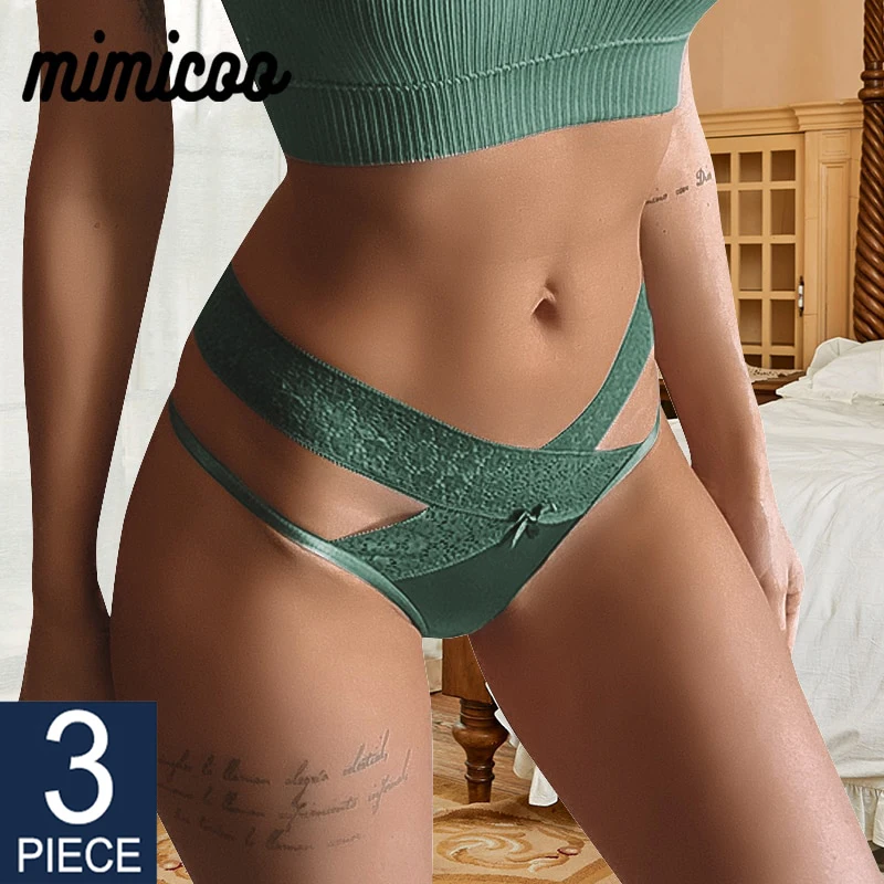 Women Sexy Lace Panties Transparent Hollow Out Thong Low-waist Underwear  Female Cross Straps G-string Seamless Lingerie