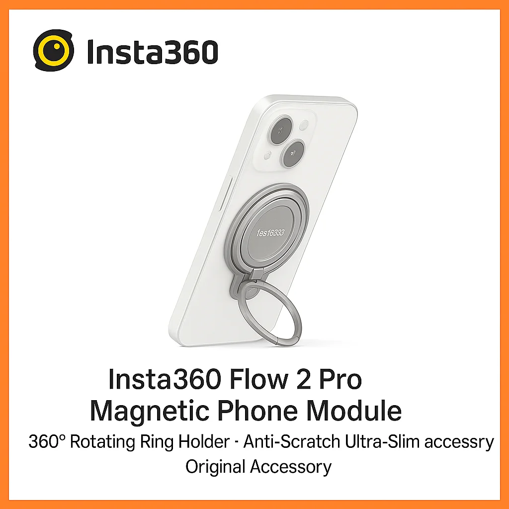 

Магнитный телефонный модуль Insta360 Flow 2 Pro 360° ° Ультратонкий портативный аксессуар с вращающейся поддержкой и защитой от царапин для мобильного стабилизатора