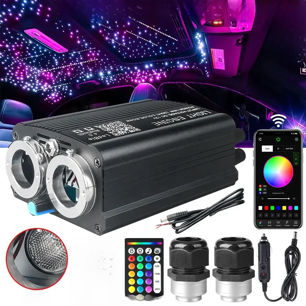 Starry Sky Car Star Ceiling Light Car Roof Star Light with RGBW Music APP Control Fiber Optic Star Ceiling Light Kit Starry Sky — zdjęcie 2