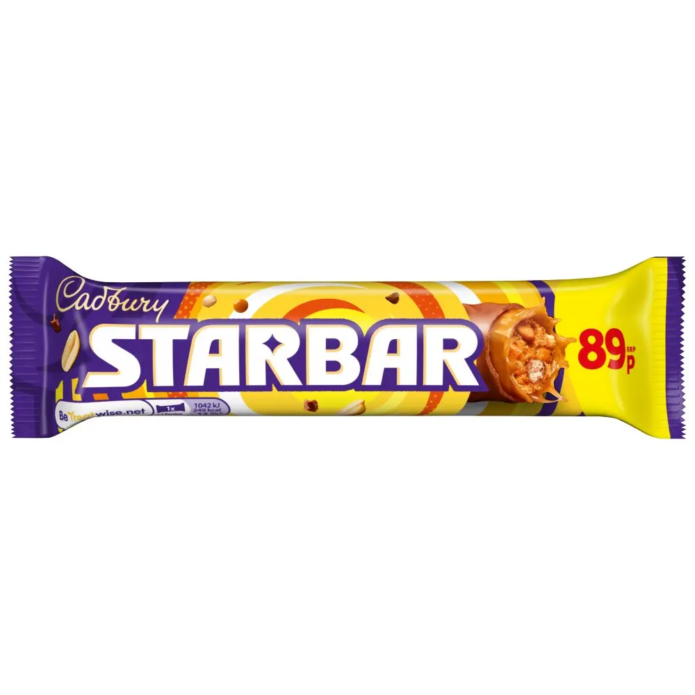 Cadbury Starbar Chocolate Bar, Pack of 32 x 49gm