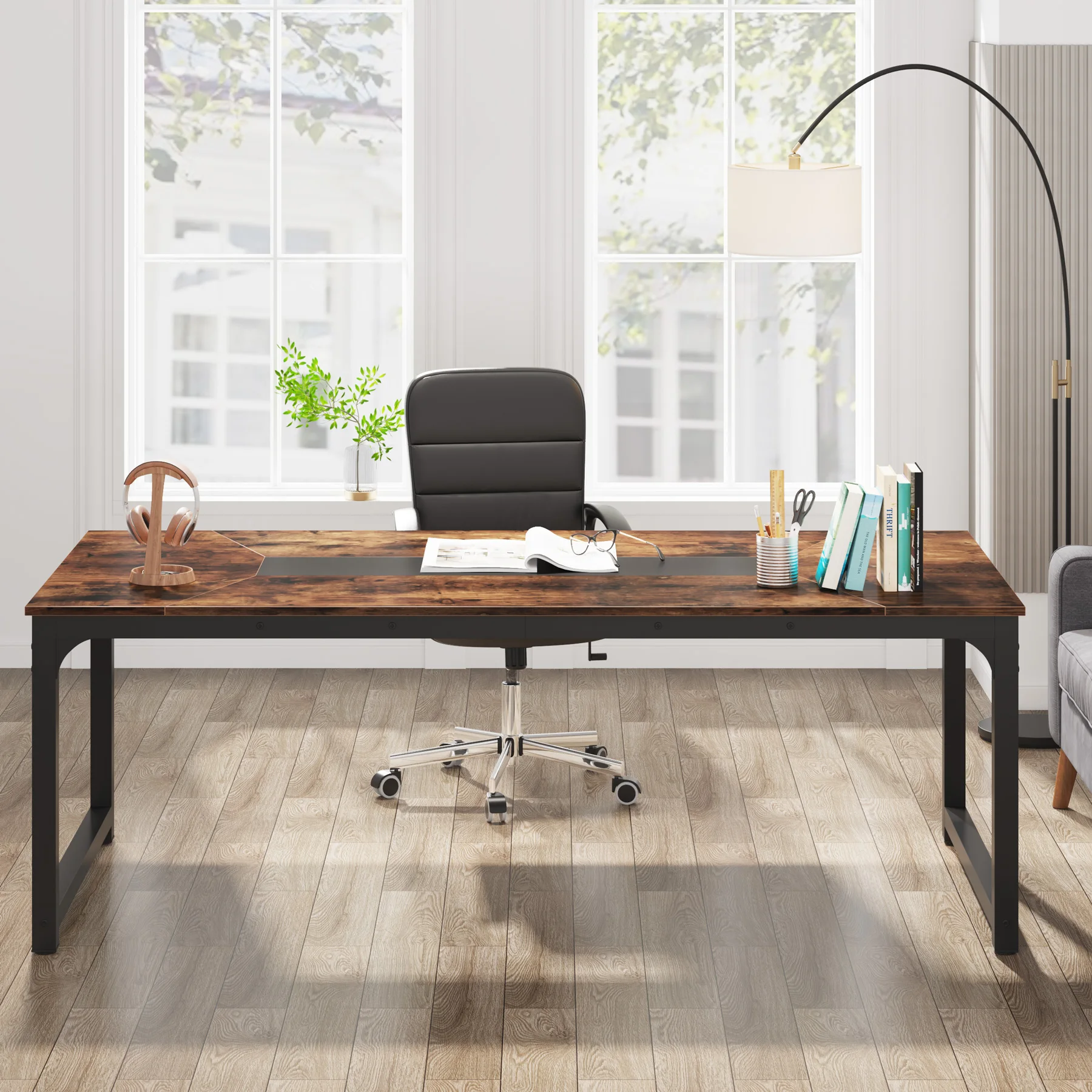 Scrivania Tribesigns, 180 x 90 x 77 cm, tavolo per PC, tavolo da ufficio, tavolo da studio, tavolo da pranzo, arredamento per ufficio, scrivania per computer, tavolo da conferenza per ufficio