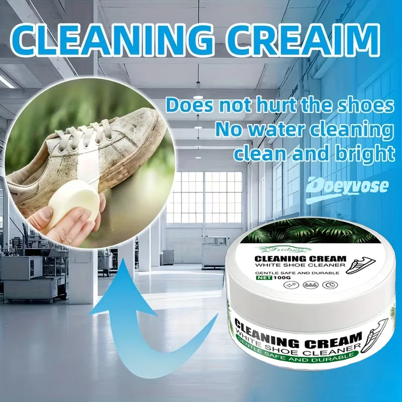 Crème de nettoyage pour baskets polyvalente : sans rinçage, élimine les taches - convient aux chaussures blanches et aux surfaces de bateau
