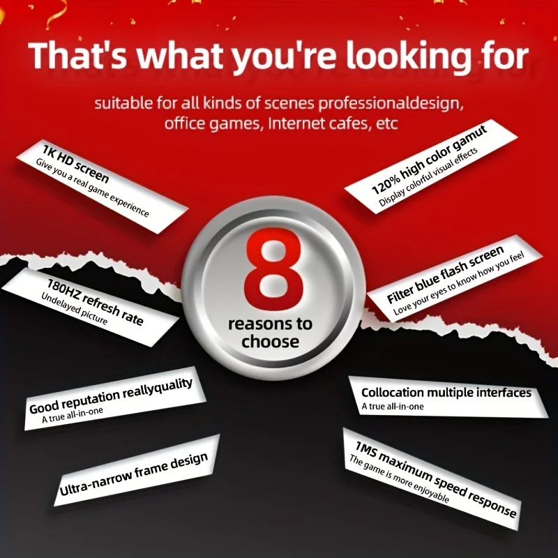 شاشة كمبيوتر Gawfolk احتفالية جديدة 27 بوصة 1080 بكسل، 180 هرتز، لوحة VA، HDMI، هدايا عيد الميلاد للهالوين، مناسبة للشباب