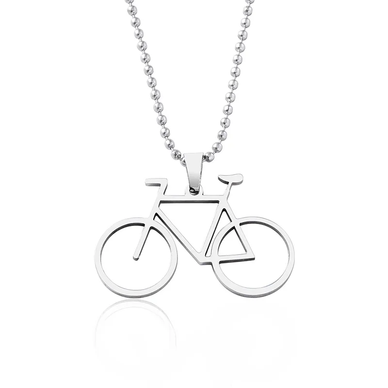 AliExpress konminry Hip Hop Stainless Steel Hollow Bicycle Pendant Necklace For Men Women Sport Cycle Racing Jewelry