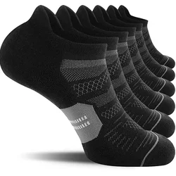 5 Pack Men's Running Ankle Socks with Cushion, Low Cut Athletic Sport Tab Socks