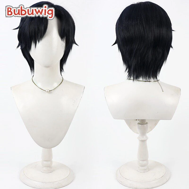 

Bubuwig Synthetic Hair Mikado Akira Cosplay Wigs Cosmic Princess Kaguya! Mikado Akira Short Straight Black Wig Heat Resistant