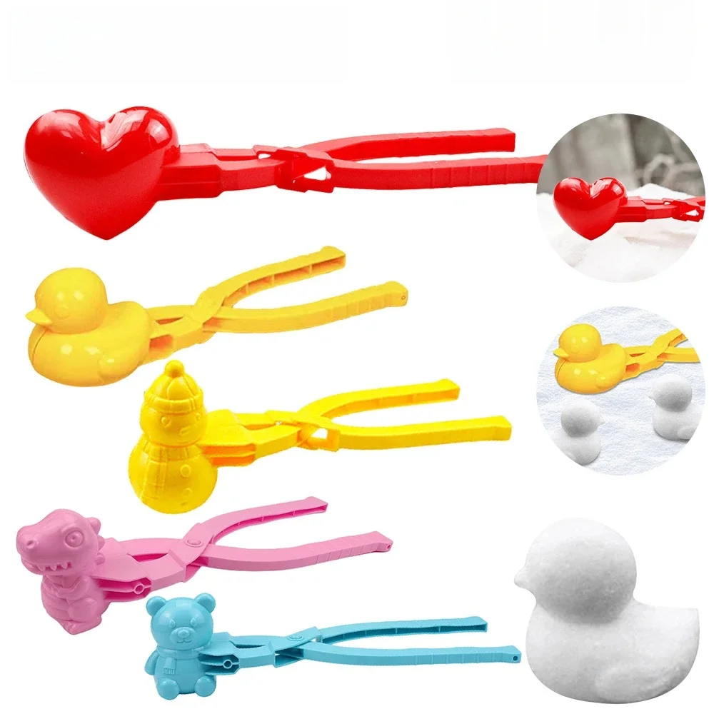 Moule à riz en forme de canard avec poignée pour enfants, fabricant de boules de neige bricolage, clip à sushi, jouets d'hiver en plein air, animal mignon, 2 pièces, 3 pièces, 4 pièces