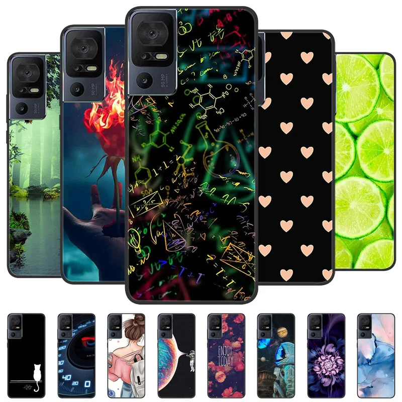 For TCL 40 SE Case Soft Fashion Silicone TPU Phone Back Cover for TCL 40SE Full Protective Funda Bumper for TCL40SE Capa