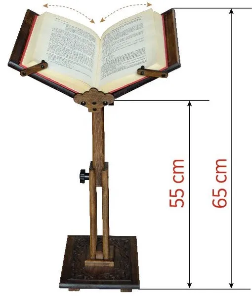 Height Adjustable Carved Wooden Quran, Bible Holder, Portable Book Reading Stand, Wooden Cookbook Stand, Gifts for Muslim,Mother