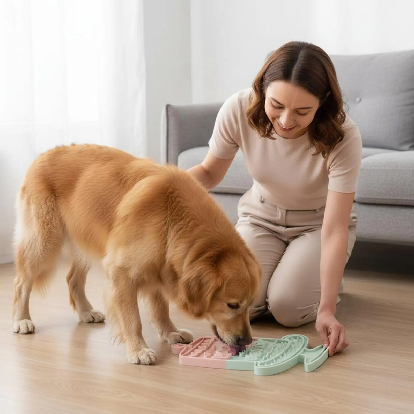 Pet Licking Pad for Hygiene Easy Access Free Standing Dog Licking Mat Cat Tongue Cleaning Tool