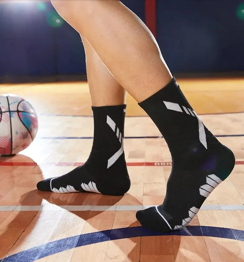 AliExpress Veidoorn High Quality Sport Socks for Men Mid Calf Length Running Basketball Socks Thicken Non Slip Camping Cycling Stocking