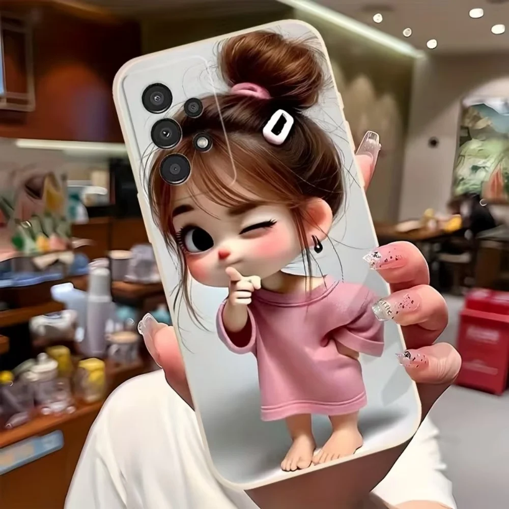 Cute Cartoon Girl Pattern Design Phone Case For Samsung Galaxy S26 S25 S24 S23 S22 S21 S20 Ultra Plus FE Edge 2022 5G TPU Cover view 3