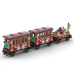 New 563pcs Moc Additional Carriages for 10254 Winter Holiday Train DIY Toys Bricks Toys for Kids Christmas Gifts