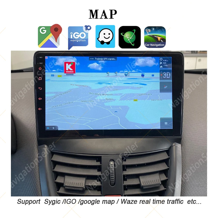 Android Auto para Peugeot 207 207CC 2006-2015 Android Carplay pantalla táctil sistema Multimedia navegación Gps Tiktok Spotify Wifi
