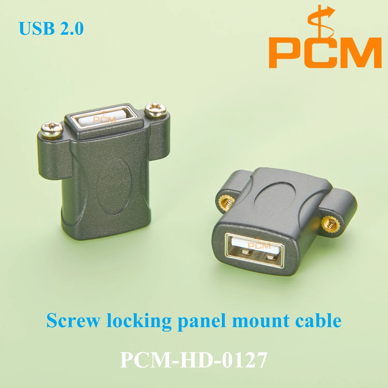 USB 2.0 Panel Mount Coupler with Screw Lock USB-A Type-A Feed Through Connector for Rack mount Cabinet mount Chassis mount