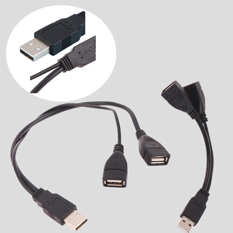 

15/30 см штекер на 2 гнезда USB 2,0 удлинительный кабель линии передачи данных адаптер питания преобразователь разветвитель для компьютерных аксессуаров 1 шт.