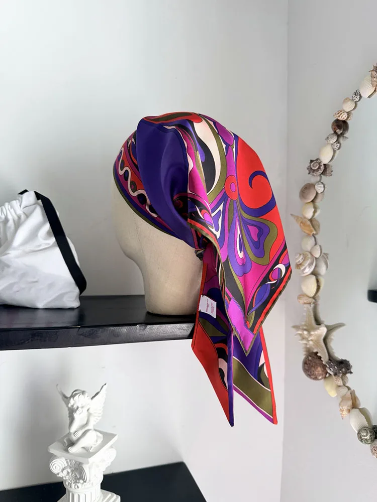 

2026 Runway Clothing Accessories Collection Embroidery Silk Print Headscarf Women Scarves