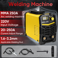 250A Welder Inverter Welding Machine 220V IGBT Electric LCD Welder with Electrode Holder Mask Welding Reds Mini Welder DIY Kits