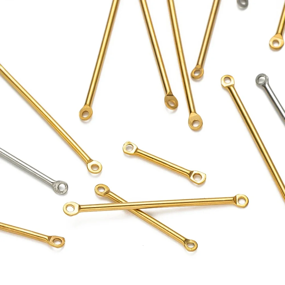 20 sztuk drut ze stali nierdzewnej długi pręt Stick złącze wisiorek dla DIY kolczyki bransoletki naszyjniki Charms komponenty do wyrobu biżuterii — zdjęcie 2