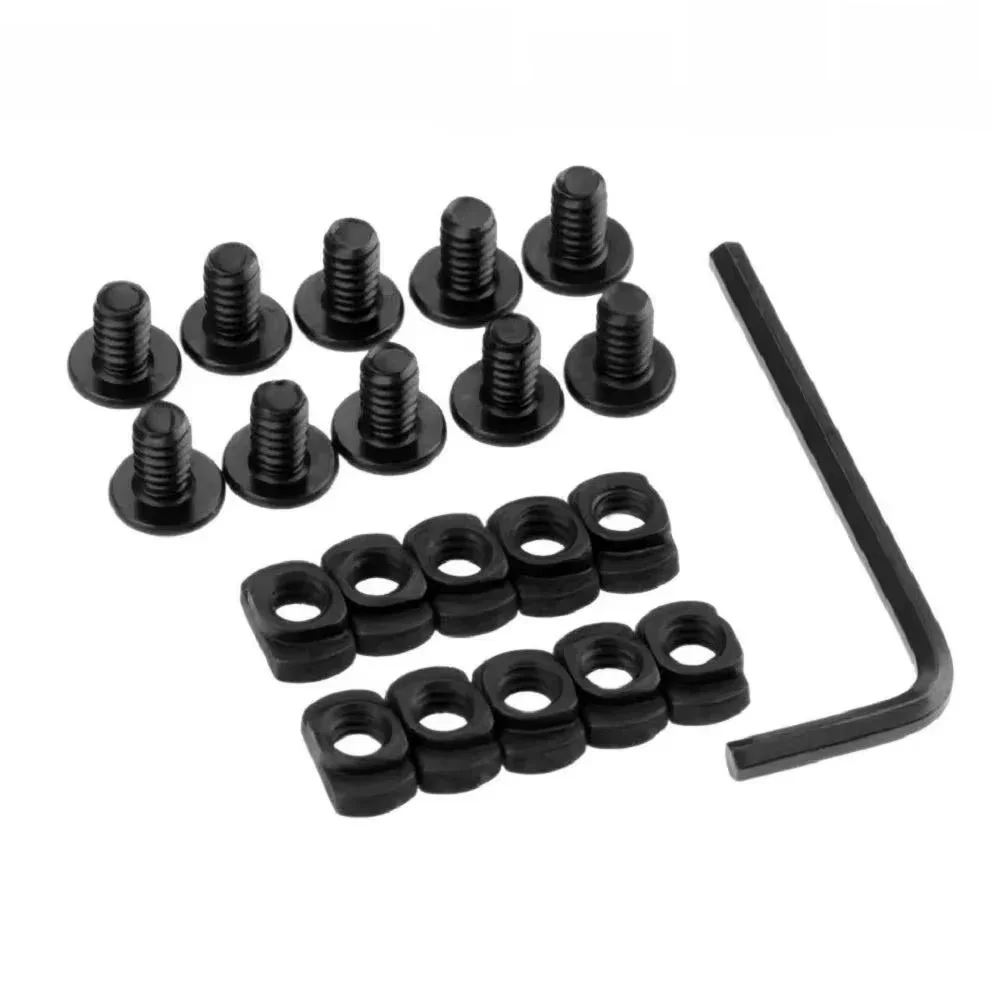 Rails de remplacement de vis et d'écrou M-LOK, jeu de vis à écrou en T pour Sections de Rail de garde-main MLOK, accessoires pour armes de chasse, 10 pièces
