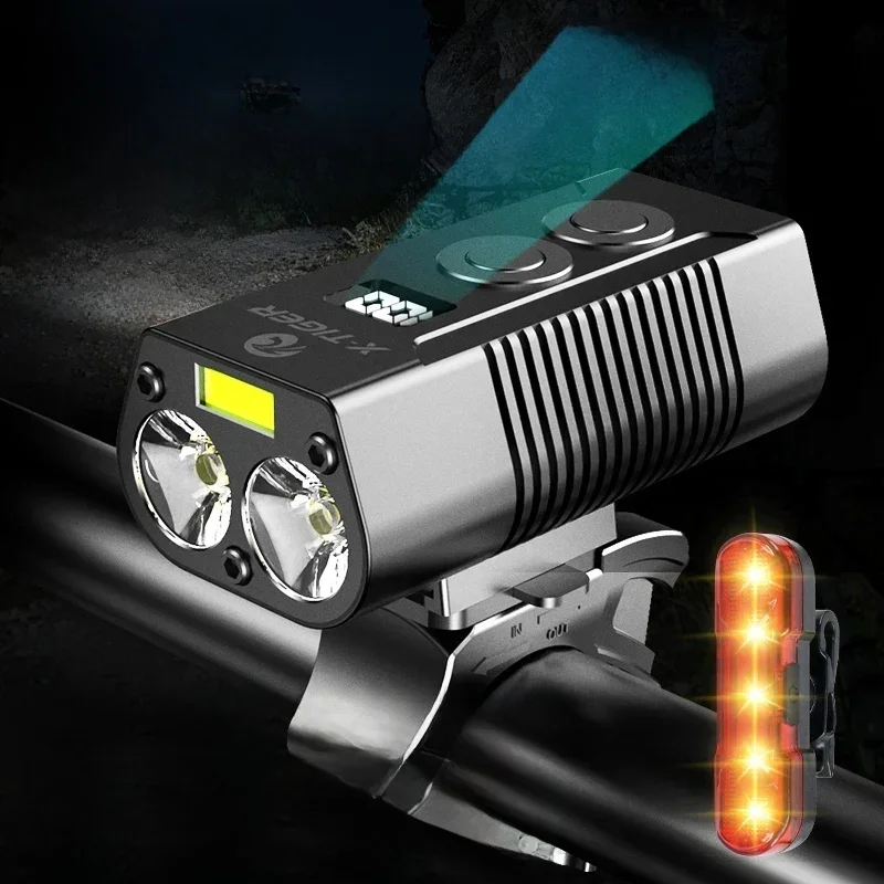 AliExpress X-TIGER X-Tiger Bike Light Headlight Bicycle Lamp With Power Bank Rechargeable LED 5200mAh MTB Bicycle Light Flashlight Bike Accessories