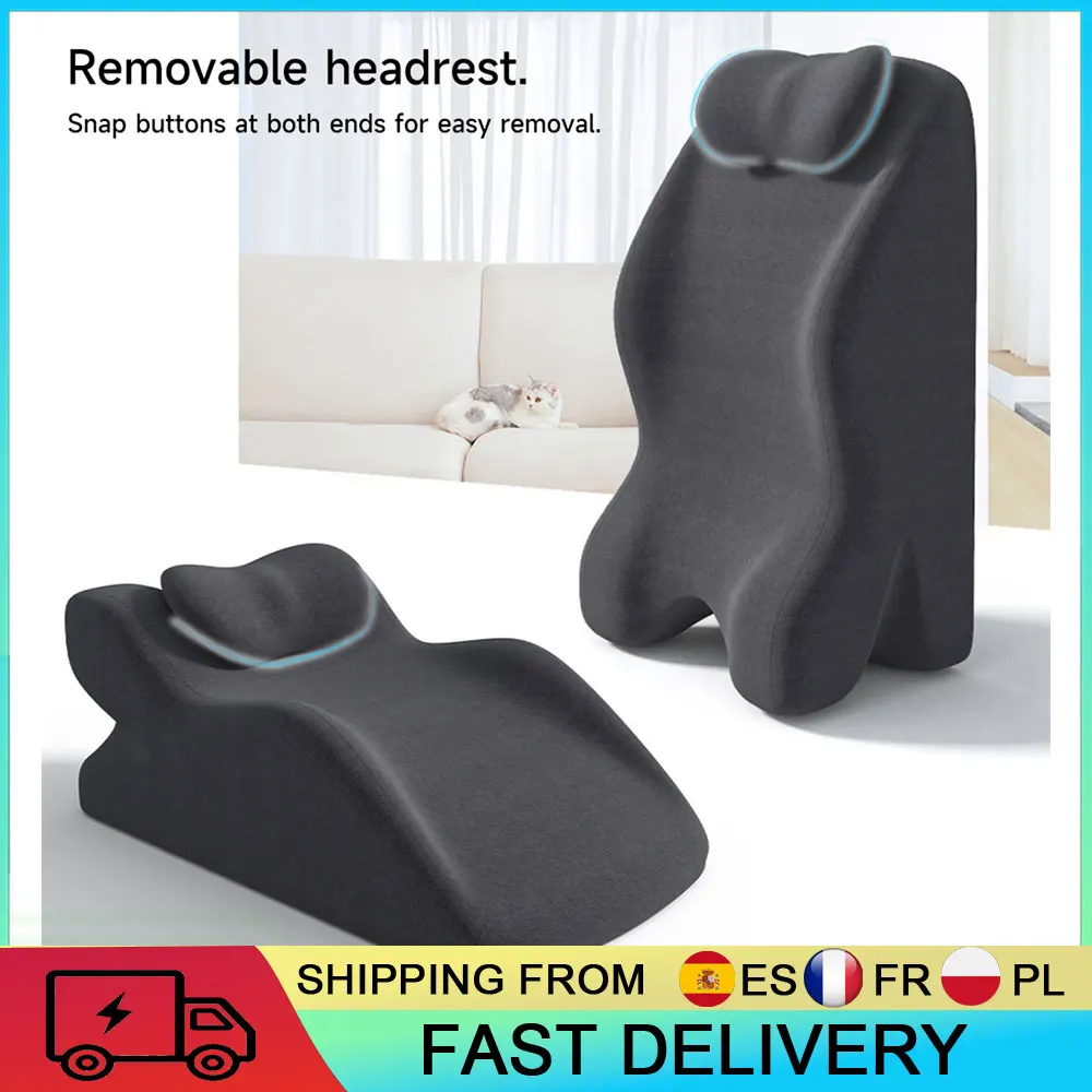 Almohada ergonómica para elevación de piernas, almohada multiusos en forma de cuña, cojín cómodo, almohada de soporte para piernas con funda lavable para cama y sofá