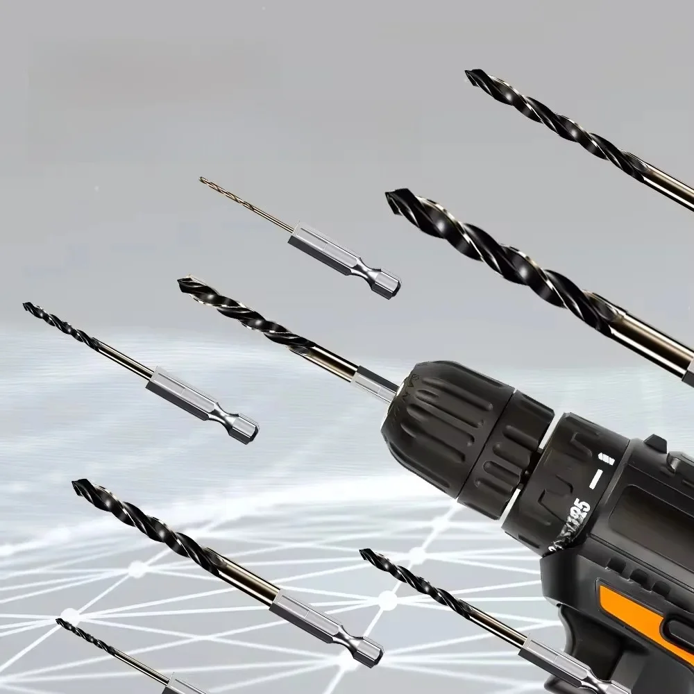 Jeu de forets hélicoïdaux HSS asile ALT, bois, métal, coupe-trou, propositions de noyau, tige hexagonale, calcul, travail, outils électriques, accessoires